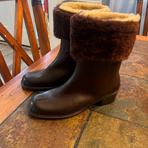 Brown Fur-Lined Boots - Picture 2 of 4